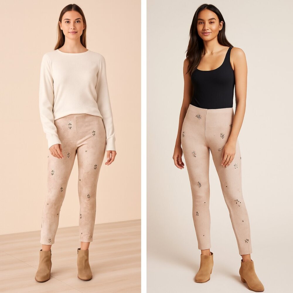 NEW Free People Camille Embellished Vegan Suede Pants